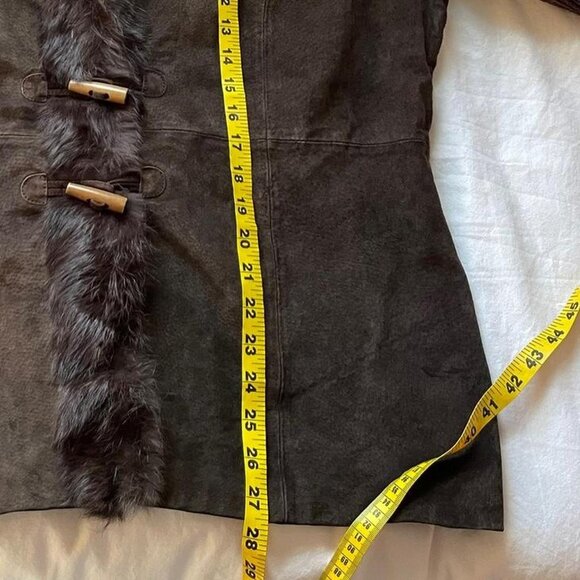 Brown Leather and Rabbit Fur Light Jacket - Picture 5 of 6